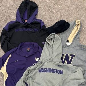 Nike Washington Huskies Hoodie & Polo Bundle – Men’s L/XL + Zephyr Hat